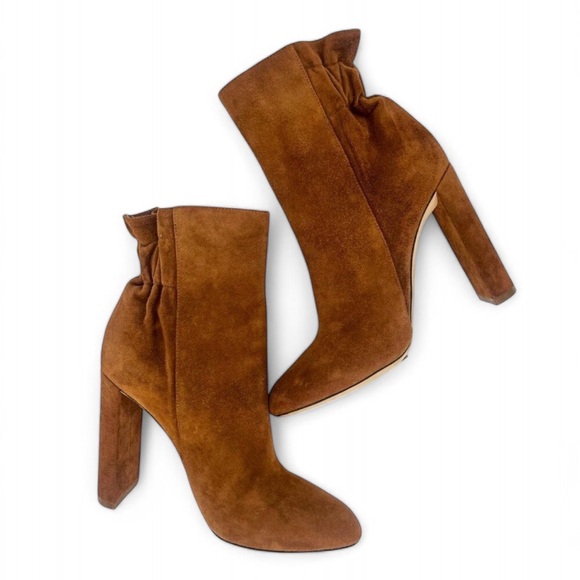 NEW Christian DIOR Brown Suede CD Logo Block Heel Ankle Boots Size EU36.5 - Picture 5 of 10